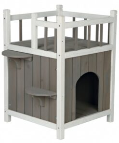 TRIXIE KATTENHUIS CAT'S HOME MET BALKON GRIJS / WIT
