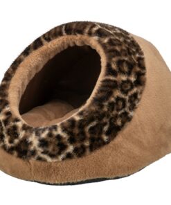 TRIXIE KATTENMAND IGLO LEO  SOFT PLUCHE BRUIN / PANTERPRINT